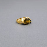 YELLOW TOURMALINE WITH DIAMONDS RING
