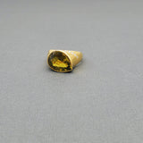 YELLOW TOURMALINE WITH DIAMONDS RING