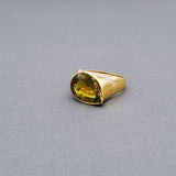 YELLOW TOURMALINE WITH DIAMONDS RING