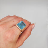 AQUAMARINE GOLD RING