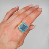 AQUAMARINE GOLD RING