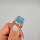 AQUAMARINE GOLD RING
