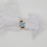AQUAMARINE SAPPHIRES DIAMONDS RING