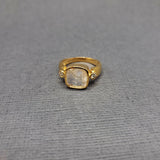 MOONSTONE DIAMOND GOLD RING