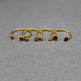 TWO PRECIOUS GEMSTONE GOLD RING