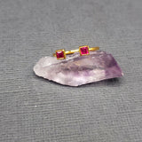 TWO PRECIOUS GEMSTONE GOLD RING