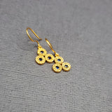 GEMSTONE TRIO GOLD EARRINGS