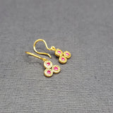 GEMSTONE TRIO GOLD EARRINGS