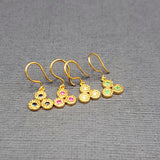GEMSTONE TRIO GOLD EARRINGS