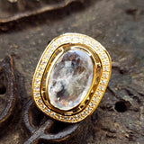 HALO MOONSTONE & DIAMOND RING