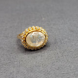 MOONSTONE DIAMOND HALO RING