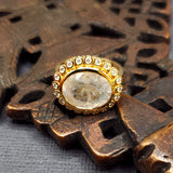 MOONSTONE DIAMOND HALO RING