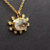 MOONSTONE AND DIAMONDS NECKLACE