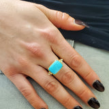 TURQUOISE DIAMONDS GOLD RING