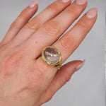 Hand Crafted 18kt Yellow gold ring with a clear umbrella cut Aquamarine stone. Available with an array of other gemstones for a personalized touch.
18 kt Yellow Gold
Aquamarine
Hand-Crafted
Available in a variety of gemstones