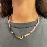 TOURMALINE BEADED DIAMOND CLASP NECKLACE