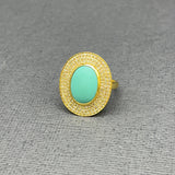 3 ROUND SHIELD TURQUOISE RING