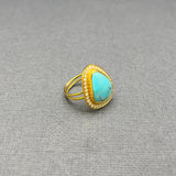 DOUBLE BAND TURQ RING