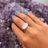 CLOUDY WITH A CHANCE OF MOONSTONE RING