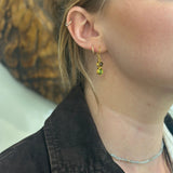 SMOKEY TOPAZ/PERIDOT GOLD EARRINGS
