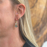 MOONSTONE AQUAMARINE GOLD EARRINGS