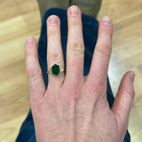 EMERALD HEXAGON RING WITH DIAMONDS
