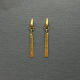 GOLD HAMMERED BAR EARRINGS
