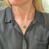 KYANITE AND DIAMONDS SUN BURST PENDANT