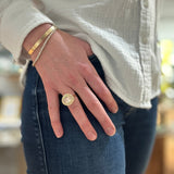 MOONSTONE DIAMOND HALO RING