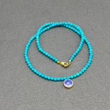 TURQUIOSE BEADED SUN NECKALCE