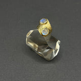 MOONSTONE HAMMERED RING