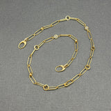 GOLD LINKS WITH DIAMONDS AND MOONSTONES NECKLACE