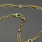 GOLD LINKS WITH DIAMONDS AND MOONSTONES NECKLACE