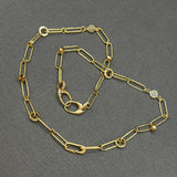 GOLD LINKS WITH DIAMONDS AND MOONSTONES NECKLACE