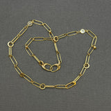 GOLD LINKS WITH DIAMONDS AND MOONSTONES NECKLACE