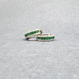 WHITE GOLD DIAMOND AND EMERALD EARRINGS