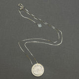 PEACH MOONSTONE WHITE GOLD SUN PENDANT NECKLACE