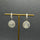 WHITE GOLD MOONSTONE SUN MAG EARRINGS