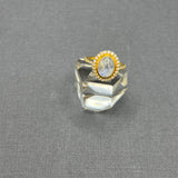 MOONSTONE AND DIAMOND RING