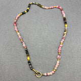 TOURMALINE BEADED DIAMOND CLASP NECKLACE