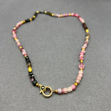 TOURMALINE BEADED DIAMOND CLASP NECKLACE