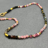 TOURMALINE BEADED DIAMOND CLASP NECKLACE