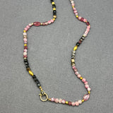 TOURMALINE BEADED DIAMOND CLASP NECKLACE