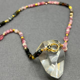 TOURMALINE BEADED DIAMOND CLASP NECKLACE