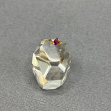 RHODOLITE GARNET AND DIAMONDS RING