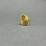 WATERMELON TOURMALINE HAMMERED RING