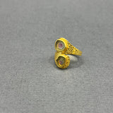 WATERMELON TOURMALINE HAMMERED RING