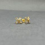 ROSE QUARTZ & DIAMOND FLOWER STUD EARRINGS