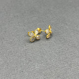 ROSE QUARTZ & DIAMOND FLOWER STUD EARRINGS