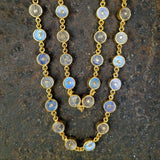 MOONSTONES SUN GOLD NECKLACE